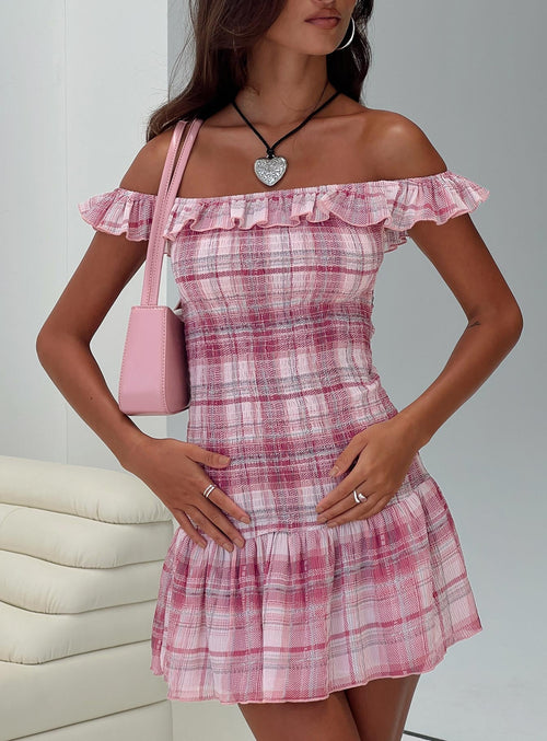 Ultralove Strapless Mini Dress Pink Multi