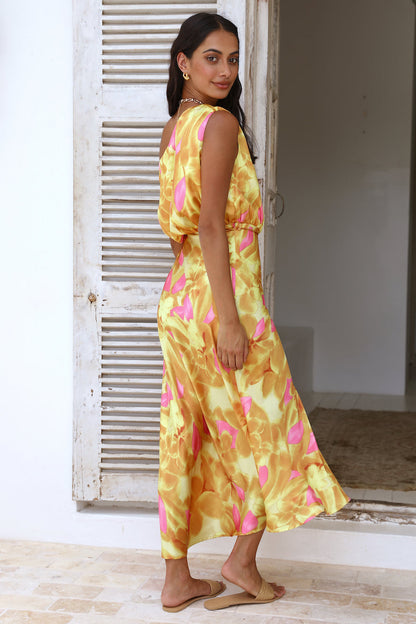 Kissing In The Rain Maxi Dress Yellow