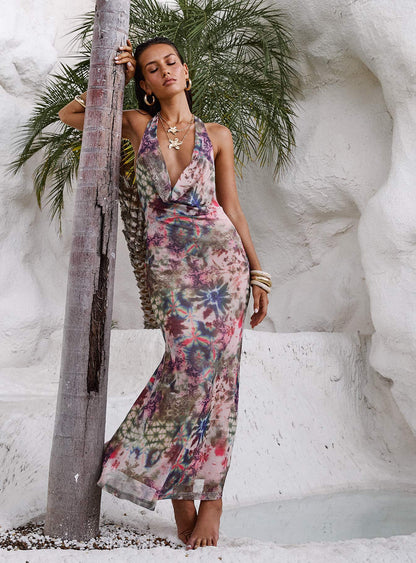 Cassiday Halter Maxi Dress Multi
