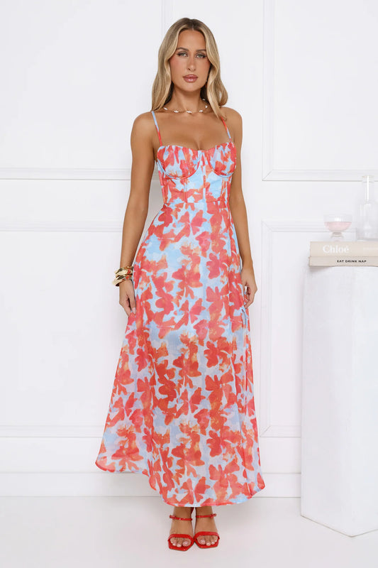 All Eyes Here Maxi Dress Blue