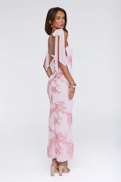 Dear Me From Me Mesh Maxi Dress Pink