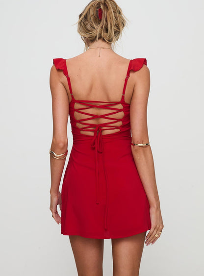 Landon Mini Dress Red Petite