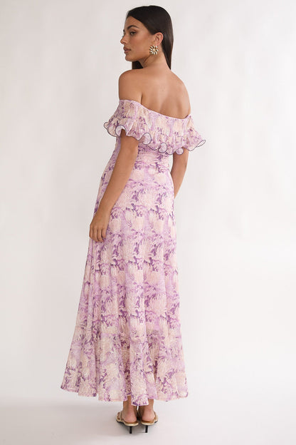 Moonlit Magic Off-Shoulder Maxi Dress Floral Dress