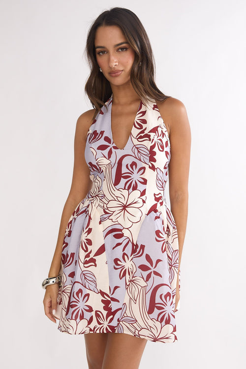 El Corazon Halterneck Mini Dress Blue