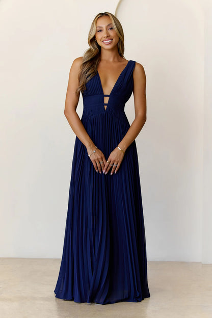 Elegant Vision Maxi Dress Navy