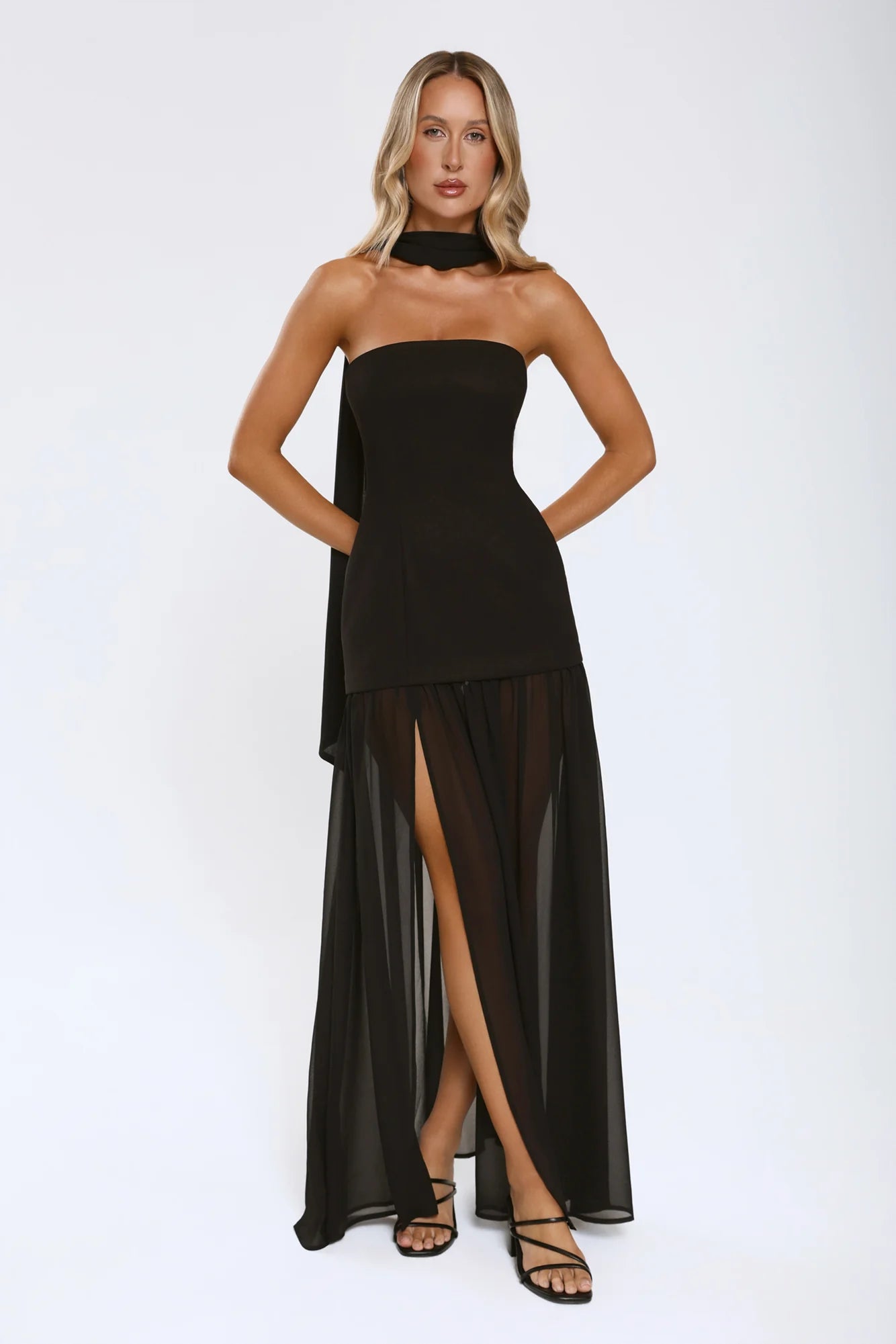 Formal Event Strapless Maxi Dress Black